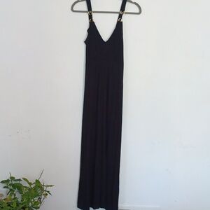 Fashion Bug Brand Maxi Dress Size Medium Color Black with Gold Detail